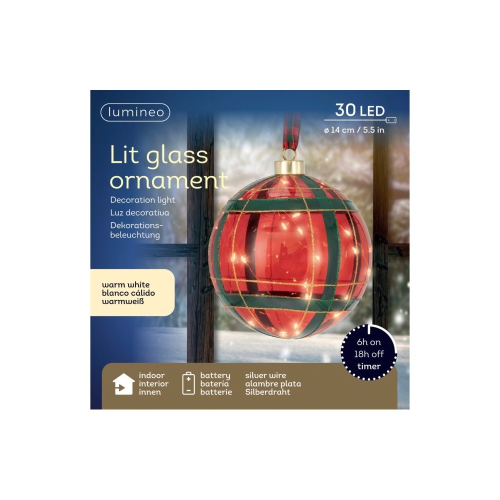 SFERA VETRO 30 LED SCOZZESE D.14